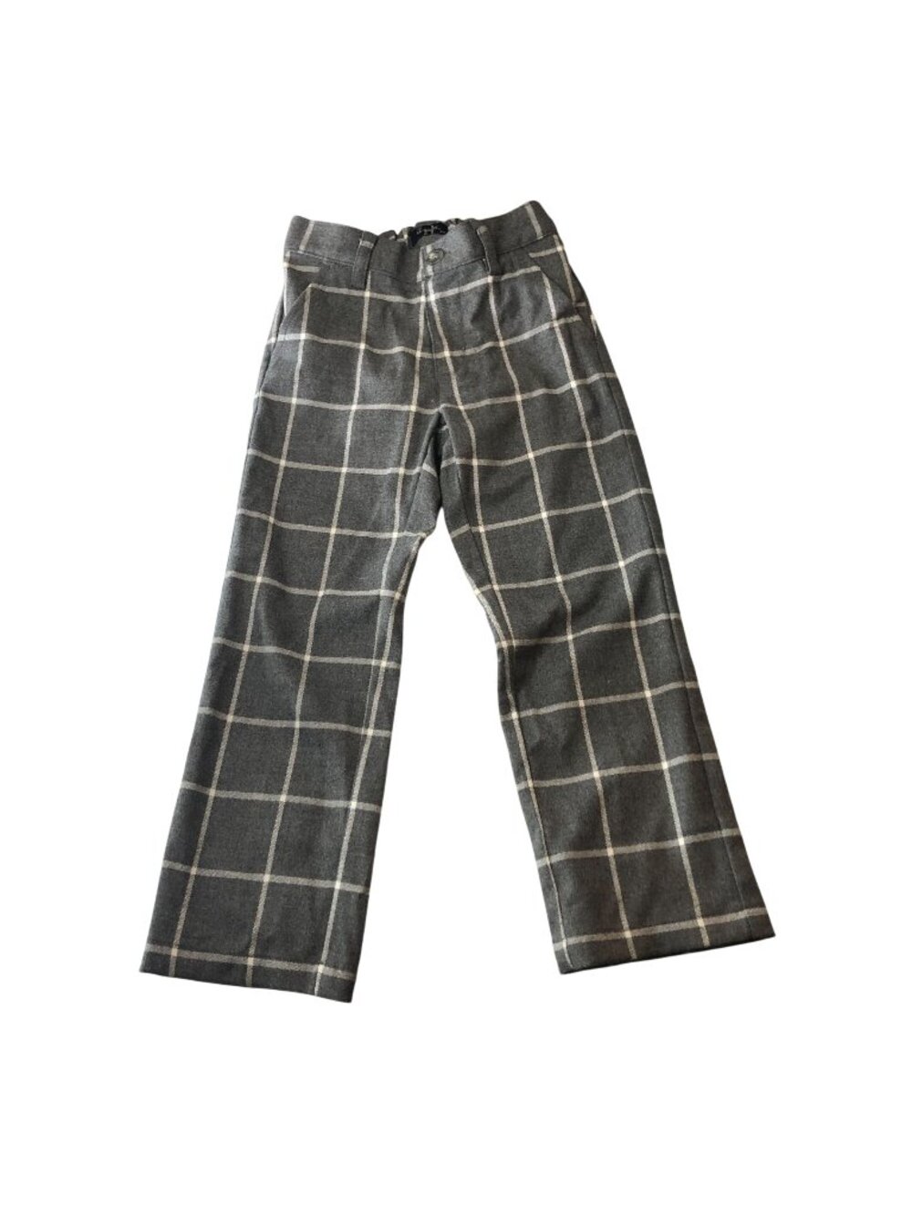 Il Gufo Boys Plaid Gray Trousers Polyester Blend Pull-On Style Size 4A Italy